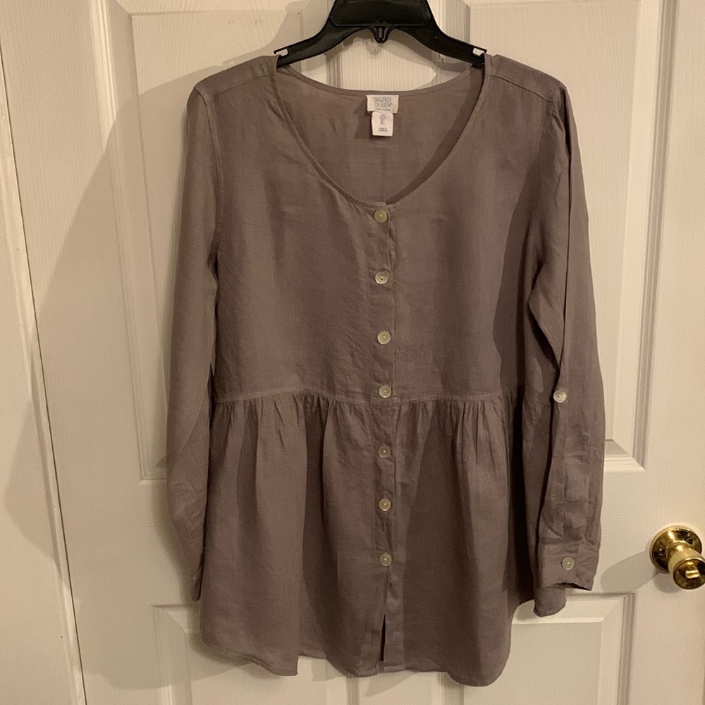 Sigrid Olsen Linen Button Down Top - image 1